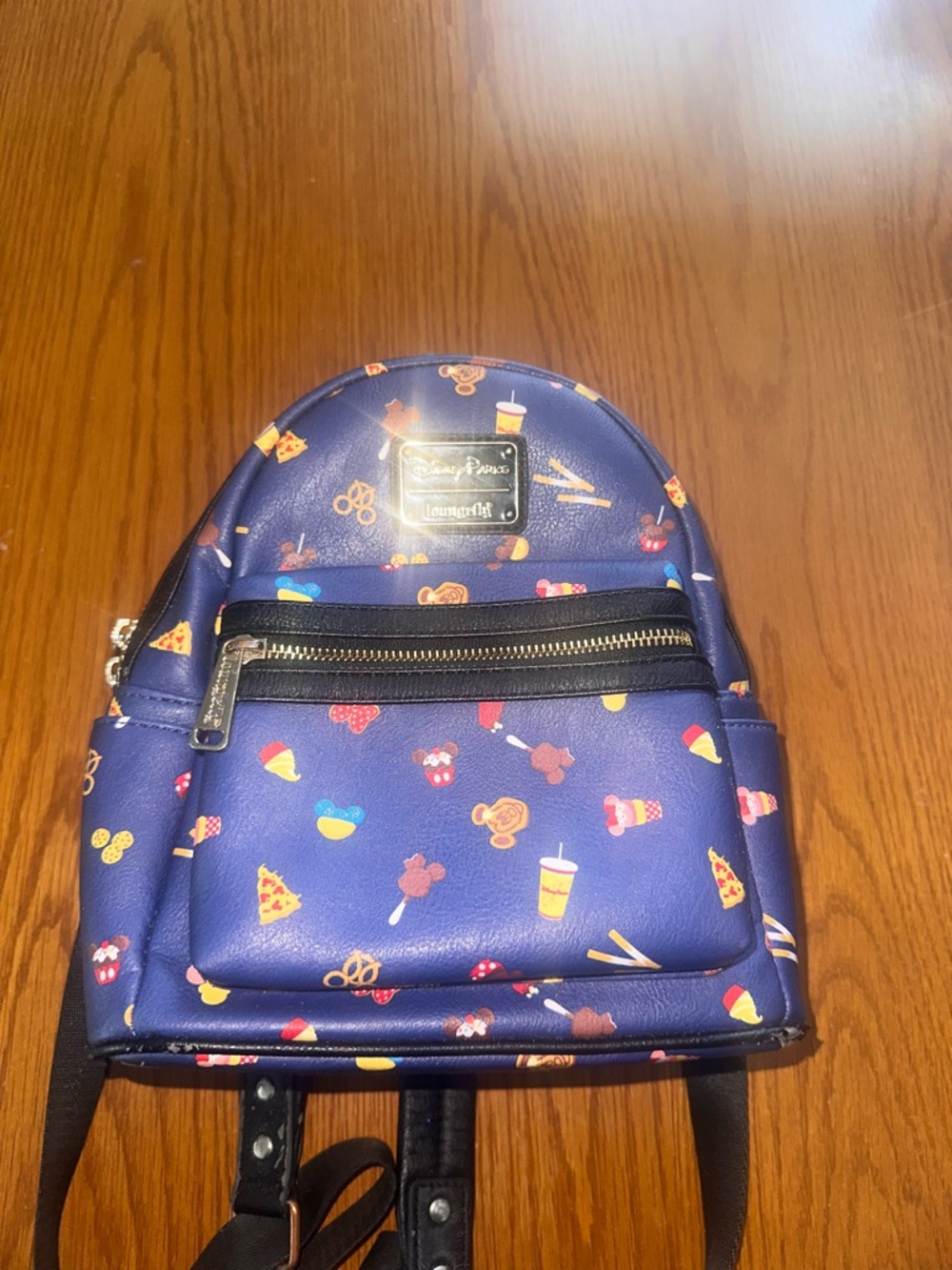 Loungefly Disney Parks Snacks Icons Navy Mini Backpack Used One Size Rare - Picture 2 of 15
